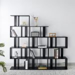 [MY] MDD4009 블랙 3단 4단 5단 퍼즐형 책장 우드진열대 미니진열대 진열대